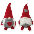 1x Wichtel Figur aus Filz Deko  Türstopper 21cm hoch rot grau Weihnachten Deko