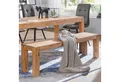 FINEBUY Essbank SuVa2413_1 Sitzbank Massiv Akazie Holzbank Esszimmerbank Küchenbank (Akazie Massivholz 120x45x35 cm Esszimmerbank), Küchenbank Esszimmer ohne Lehne, Landhausstil