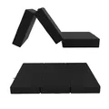 POKAR Klappmatratze 3-teilige Faltmatratze Camping Matratze Gästematratze Feldbett Klappbett Gästebett Bodenmatratze Schlafmatratze 160 x 195 x 15 cm, Schwarz