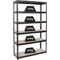PROREGAL Schwerlastregal Giant Tiger HxBxT 200 x 120 x 40 cm Fachlast 265 kg 6-Ebenen Schwarz