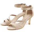 LASCANA offener Schuh, Riemchensandalette, Sommerschuh Sandalette High-Heel-Sandalette mit Riemchen VEGAN beige 37