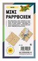 folia 3321 - Mini Geschenkboxen, Pappschachteln aus Karton, eckig, natur, 10 Stück, 7,5 x 7,5 x 4,5 cm - ideal zum Verzieren und Verschenken