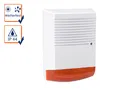 Sirenen Attrappe wetterfest blinkende LED rot Batteriebetrieb Dummy Alarmanlage