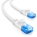 deleyCON 7,5m CAT6 Flaches Netzwerkkabel 1000 Mbit Gigabit LAN - Cat 6 RJ45 Ethernet Patchkabel Verlegekabel Flach - für Internet Switch Router Modem Patchpanel - Weiß