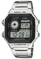 Chronograph, Quarzuhr, Armbanduhr, Herrenuhr, Digitalarmband, Edelstahlarmband silberfarben-schwarz
