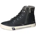 Mustang Herren Sneaker High Top Stiefelette Reißverschluss Warmfutter 4172-604, Größe:44 EU, Farbe:Blau - Blau - 44