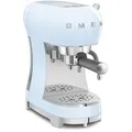 Smeg Espressomaschine ECF02PBEU 50er Retro Style, mit Milchaufschäumer, 1,1 Liter, Kunststoff, blau