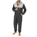 SLOUCHER Jumpsuit Jumpsuit Onesie Hausanzug mit Baumwolle mit Reißverschluss und Kapuze M
