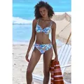 Bügel-Bikini-Top VENICE BEACH "Caru", Damen, Gr. 36, Cup E, blau (hellblau, bedruckt), Recycling-Polyamid, Bikini-Oberteile, mit modernem Allover-Print