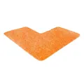 WohnDirect Eck-Badezimmerteppich L-Form 100x100 Orange – Badematte für Eckdusche rutschfest, Flauschiger Winkel-Badvorleger 50cm Breit, Waschbar & Fußbodenheizung
