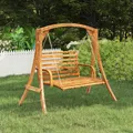 Bugholz Schaukelgestell Teak-Finish Massivholz Hollywoodschaukel Gestell vidaXL