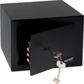 Tresor klein mit Schlüssel, Möbeltresor, Safe, HMF 49216, 23x17x17 cm, Schwarz