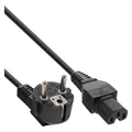 InLine Netzkabel Schukostecker gewinkelt auf Warmgeraetestecker C15 schwarz 1m (1 m) (16810C)