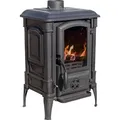Kaminofen Gusseisen Ofen Antik Holz Guca Arina Holzofen Klein 6,5 kW Kamin Gusseisenofen Dauerbrandofen Werkstattofen Hüttenofen Heizofen - Schwarz