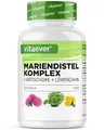Mariendistel Artischocken Löwenzahn Komplex - 240 Kapseln (4 Monatsvorrat) - Hochdosiert mit 80% Silymarin & 2,5% Cynarin - Laborgeprüft - Vegan