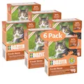 Bozita Tetra Sterilised Häppchen in Gelee mit Huhn & Rind – 6x370g getreidefreies, zuckerfreies Nassfutter für Katzen – ohne Gentechnik, mit 7,5% Protein & 5% Fett – besonders schmackhaft