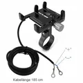 GUB Motorrad Fahrrad Halterung Handy Halter USB Anschluss Quad Roller e-Bike
