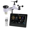 dnt WiFi-Wetterstation WeatherScreen PRO V2, Wetter- und Raumklima stets unter Kontrolle, DNT000026, Weiß, Schwarz