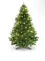 Nordfichte Weihnachtsbaum 180 cm Premium Tanne mit LED & Holzständer Spritzguss