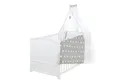 roba® Babybett Little Stars - Stabil aus Holz - Gitterbett mit süßem Design, inkl. Bettwäsche, Himmel, Nest & Matratze