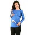 M.M.C. Umstandsshirt Neugieriges Baby mit Motiv blau M