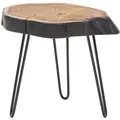 Wohnling Beistelltisch WL6.475 akazie, aus Massivholz / Metall, 40 x 40 x 32cm (B/H/T), oval