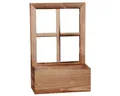 UNUS HOME Blumenkasten Deko Holzfenster mit Pflanzbank (1 St., 45cm hoch), gefertigt aus geflammtem Altholz
