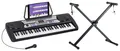 McGrey Home-Keyboard BK-5410 Keyboard Mini-Ständer Set - Einsteiger-Keyboard mit 54 Tasten (100 Sounds & Rhythmen - umfangreiche Lernfunktion, 3-St., Inkl. Ständer, Mikrofon und Notenhalter), mit Guide Funktion: One Key / Ensemble