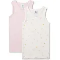 Sanetta Mädchen-Unterhemd (Doppelpack) rosa & off-white Blumen 92 - Beige - 92