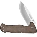 Camillus BUSHCRAFTER Klappmesser, Einhandmesser, 8,9 cm Klinge, Sandvik 12C27-Stahl, Titanium Bonded, Micarta-Griff, 19646, Metall/braun, 21,6cm