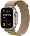 Apple Watch Ultra 2 49mm Titan Natur mit Alpine Loop Mandel - Medium