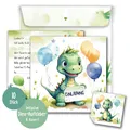 XXL Einladungskarten Dino Junge 10er Set Geburtstag Kindergeburtstag Einladung