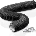 75mm Abluftschlauch 5m flexibel PVC Alurohr für Lüftung, Schalldämmung, Schwarz