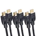Amazon Basics 4K-HDMI-Kabel, 1.8 m, 18 Gbit/s Highspeed mit Ethernet, 4K@60Hz, 3 Stück, 2160p, Schwarz