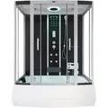 Dampfdusche Mit Whirlpoolfunktion Und Led-beleuchtung Diamond - 170 X 90 Cm Schwarz Dampfdusche Duschkabine Duschtempel Dampfsauna - Home Deluxe