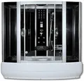Deluxe Dampfdusche WHADIA-BL 170x90 schwarz Duschwanne Dusche Duschtasse