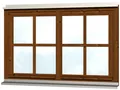 Skanholz Fenster Doppelfenster, für Carports, 132,4 x 82,1 cm