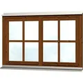 Skan Holz Doppelfenster Rahmenaußenmaß. 132,4 x 82,1 cm Nussbaum