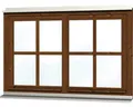 Doppelfenster SKAN HOLZ 132,4 x 82,1 cm nussbaum