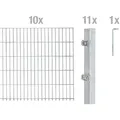 Alberts Komplettset Doppelstabmattenzaun, Feuerverzinkt, Mattenbreite 2 m, 120 cm hoch, 20 m lang