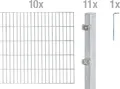 Alberts Doppelstabmatten Zaun, Höhe 120 cm, Länge 20 m, Zaun-Komplettset zum Einbetonieren, feuerverzinkt, Pfosten 60x40 mm