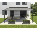 SOLUNA Pergola mit Stoffdach 3,5x4 Stoff Dessin A131 Gestell RAL 7016 anthrazitg