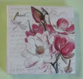 20 Servietten Magnolien  Blumen rosa weiß 1 Packung OVP  Libelle Schrift Ambient