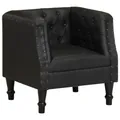vidaXL Sessel Schwarz Echtleder NEU
