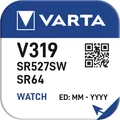10x V319 Uhrenbatterie Knopfzelle = SR64SW SR527SW VARTA