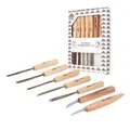 STUBAI Schnitzersatz | 7-tlg. | Balleisen 5 mm & 10 mm + Hohleisen 4 mm, 6 mm & 10 mm + 2 Kerbschnitzmesser | Schnitzwerkzeug für Schnitzarbeiten zur Holzbearbeitung | professionelles Schnitz-Set