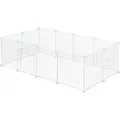 EUGAD Freigehege, Innengehege, mit Tür DIY 12 Platten, 142x36x72cm weiß