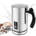 OZAVO Milchaufschäumer Elektrisch 500W, Milk Frother Automatische Heiß- und Kaltaufschäumer mit Tastensteuerung, Elektrischer Edelstahl Milchwärmer 240 ml für Kaffee, Latte, Cappuccino