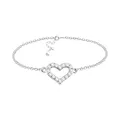 Damen Armband 925 Silber  mit Zirkonia Steinen  Herz Anhänger  30086