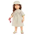 Götz 2559013 Hannah Summertime – 50 cm große Stehpuppe mit braunen Haare und braune Augen in 7 teiligen Set